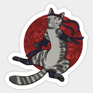 Ninja Tabby Cat Sticker